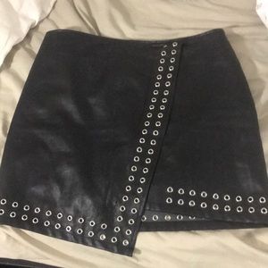 Leather mini skirt
